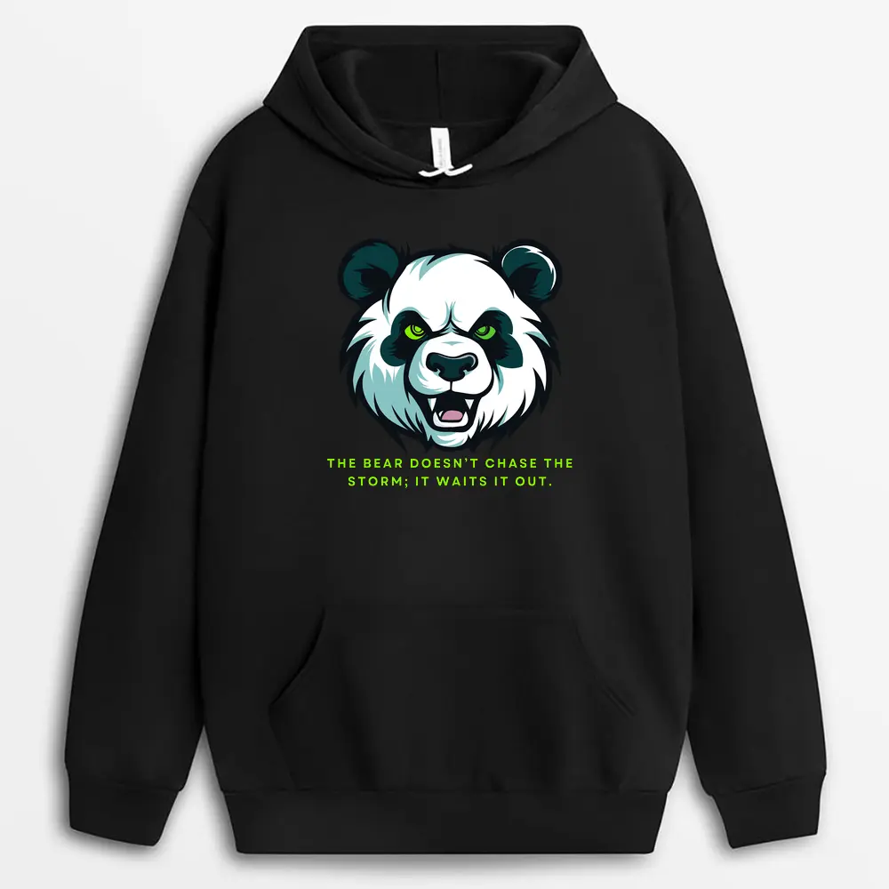 The Bear Doesnt Chase The Storm It Waits It Out Geumxtee Hoodie - Black