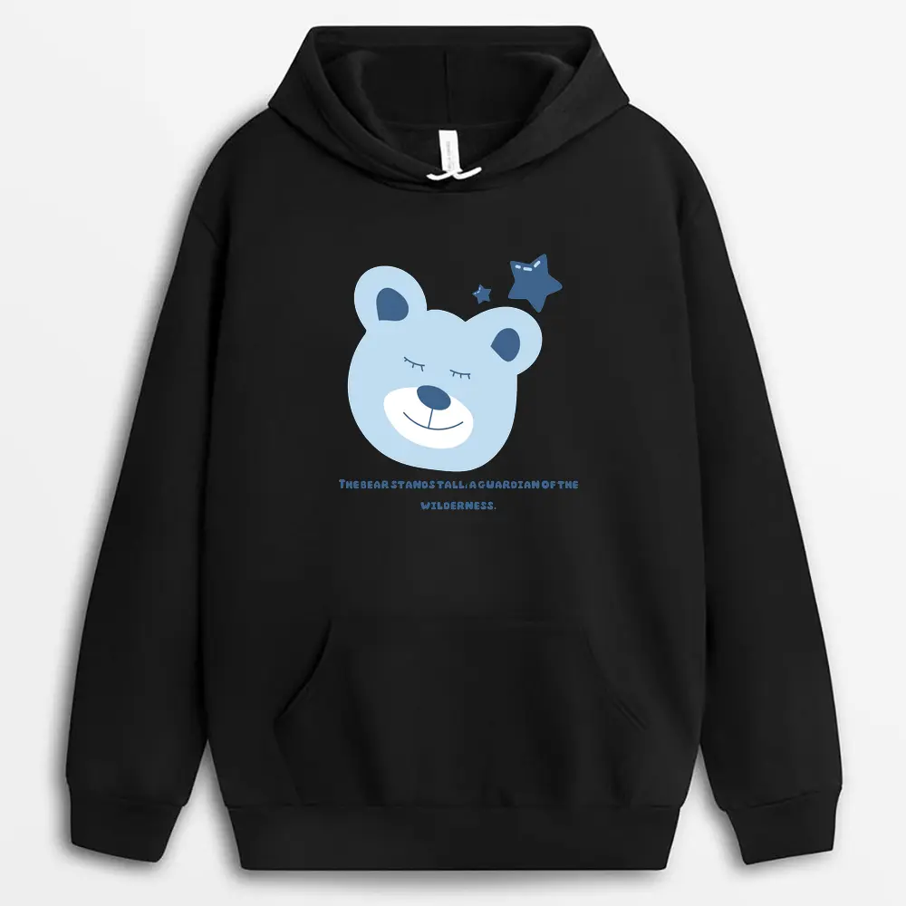 The Bear Stands Tall A Guardian Of The Wilderness Geumxtee Hoodie - Black