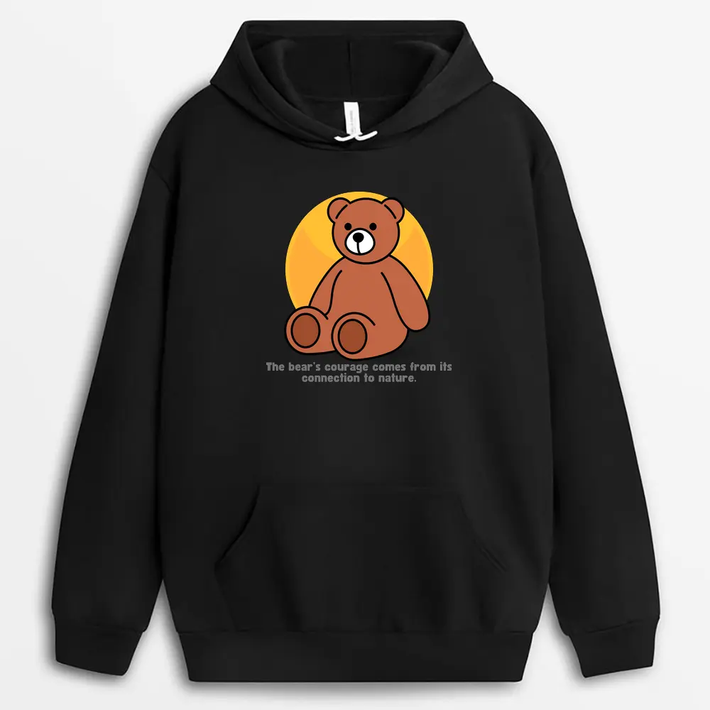 The Bears Courage Comes From Its Connection To Nature Geumxtee Hoodie - Black