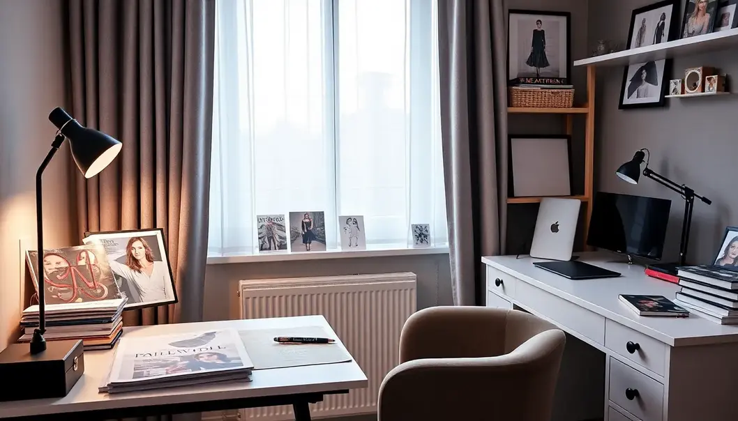 A chic study setup that blends fashion and function.