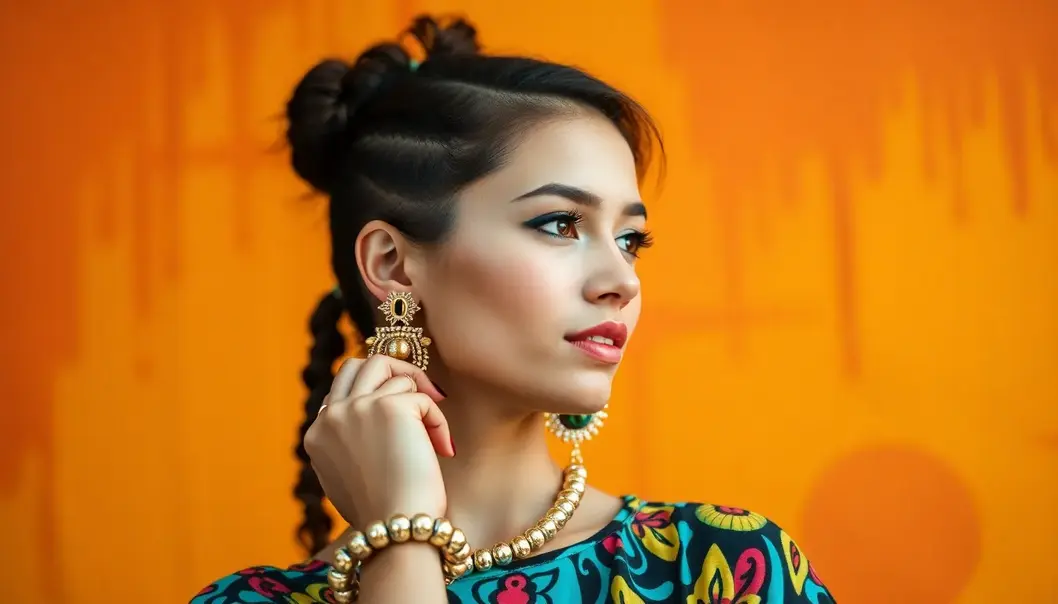 Elegant minimalist accessories uplift a simple look.