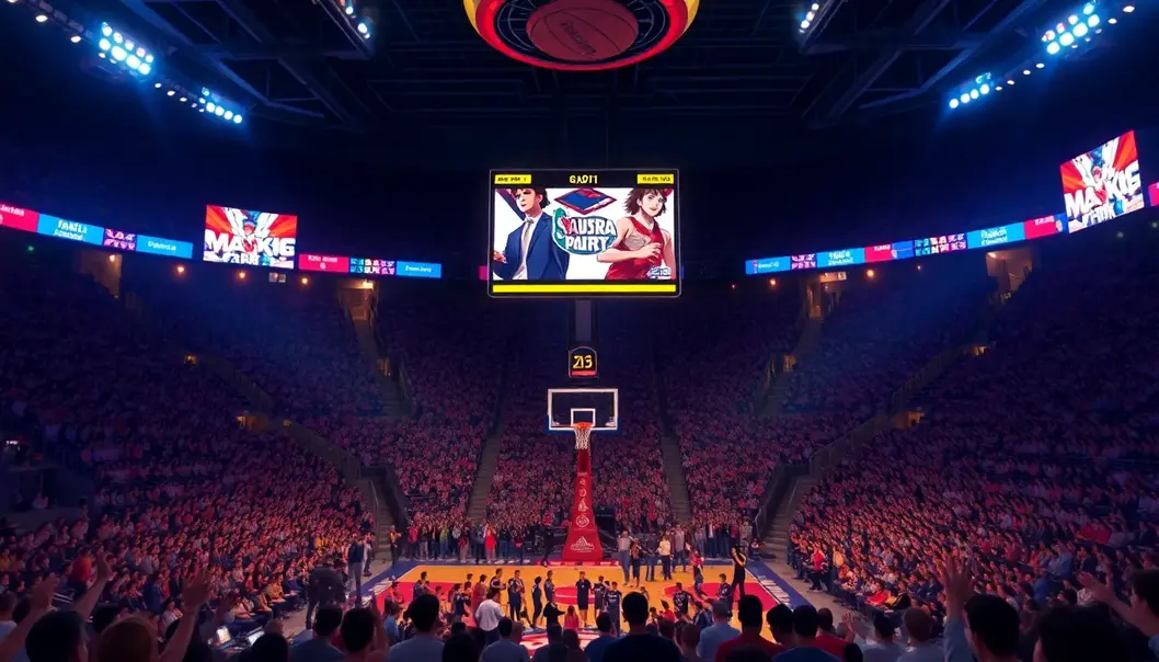 NBA players defying gravity, similar to anime heroes.