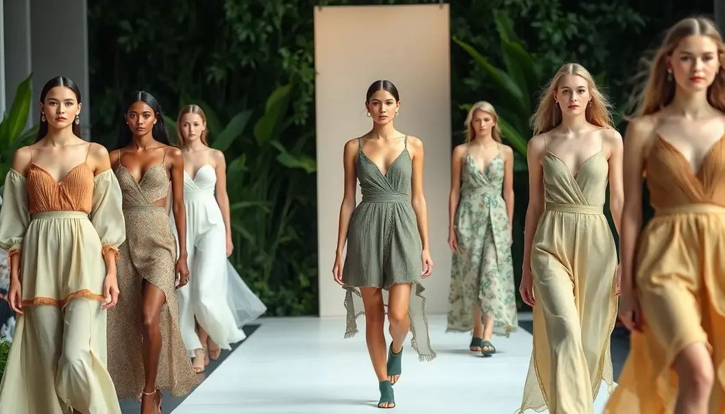 Model showcasing futuristic tech-infused wearables with advanced smart fabric features.